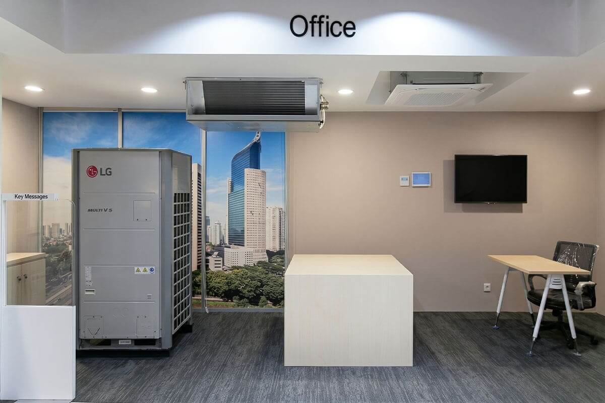 LG Electronics Showroom — corporate minimalist environment