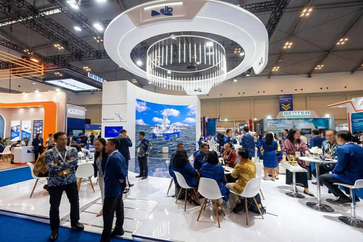 SLB booth — product display area